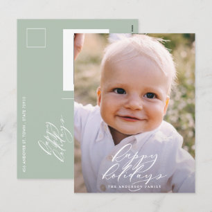 Cartão Postal De Festividades Foto moderna minimalista Natal elegante feriado