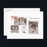 Cartão Postal De Festividades Foto multiarco vermelho tradicional e elegante<br><div class="desc">Imagem tradicional e elegante do arco vermelho multiescrita e da tipografia serif Foto de Natal Feliz Cartão postal de Natal.</div>