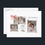 Cartão Postal De Festividades Foto multiarco vermelho tradicional e elegante<br><div class="desc">Imagem tradicional e elegante do arco vermelho multiescrita e da tipografia serif Foto de Natal Feliz Cartão postal de Natal.</div>