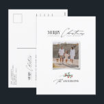 Cartão Postal De Festividades Foto multiarco vermelho tradicional e elegante<br><div class="desc">Imagem tradicional e elegante do arco vermelho multiescrita e da tipografia serif Foto de Natal Feliz Cartão postal de Natal.</div>