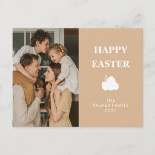 Cartão Postal De Festividades Foto Personalizada de Família Minimalista de Pásco