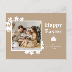 Cartão Postal De Festividades Foto personalizada de família minimalista de Pásco