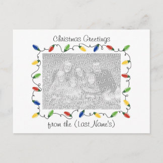 Cartão Postal De Festividades Foto personalizada - Luzes de Natal com cartão de 