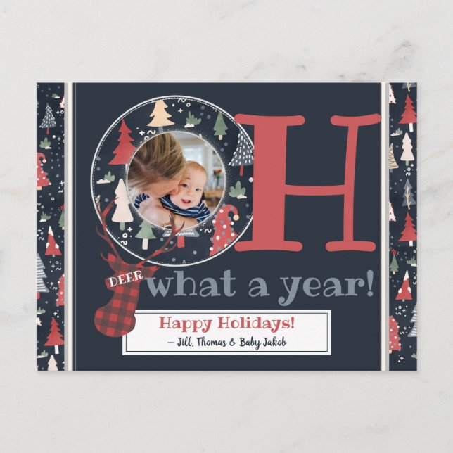 Cartão Postal De Festividades Foto Personalizada Oh Veado Que Natal De 2020 (Frente)