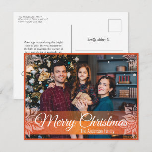 Cartão Postal De Festividades Foto Quente do Quadro Vermelho de Poinsettia de Na