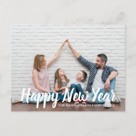Cartão Postal De Festividades Foto simples do Feliz ano novo moderno Elegante On