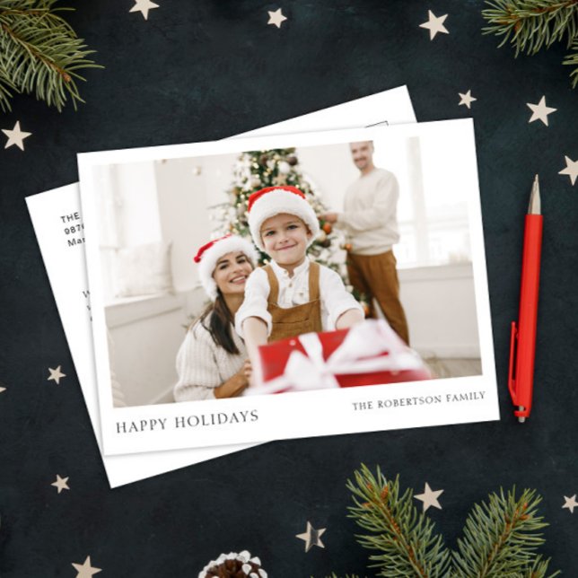 Cartão Postal De Festividades Foto simples e feliz Natal (Criador carregado)