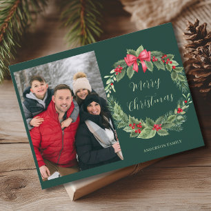 Cartão Postal De Festividades Foto simples Wreath Feliz Natal
