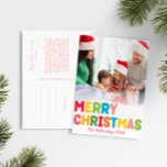 Cartão Postal De Festividades Foto Vertical de Feliz Natal Feliz<br><div class="desc">Capturar a alegria e a magia da época de férias com este cartão de festas, único e festivo, brilhante e colorido, de fotos verticais Feliz Natal. Seu design simples, porém divertido, apresenta uma paleta colorida do arco-íris de vermelho, verde, amarelo, azul, laranja e rosa, criando uma atmosfera vibrante e alegre....</div>