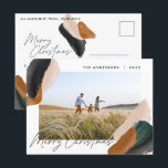 Cartão Postal De Festividades Fotografia mínima de aquarela verde<br><div class="desc">Cartão de natal de abstrato com cor d'água verde orçamentário do terracotta do gráfico 1. Moderno na design de pista verde,  bege e terracotta.</div>