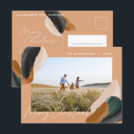 Cartão Postal De Festividades Fotografia mínima de aquarela verde<br><div class="desc">Cartão de natal de abstrato com cor d'água verde orçamentário do terracotta do gráfico 1. Moderno na design de pista verde,  bege e terracotta.</div>