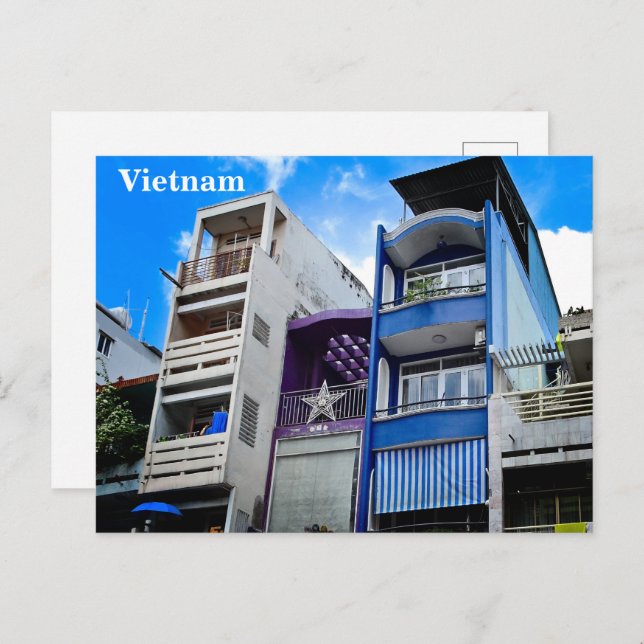 Cartão Postal De Festividades Fotografia na rua Vietnã (Frente/Verso)