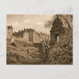 Cartão Postal De Festividades Fotografia Sepia do Castelo de Edimburgo