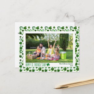 Cartão Postal De Festividades Fotos da família de trevos simples do dia de São P