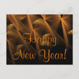 Cartão Postal De Festividades Fractal Abstrato de Leeds Noturnos de feliz ano no