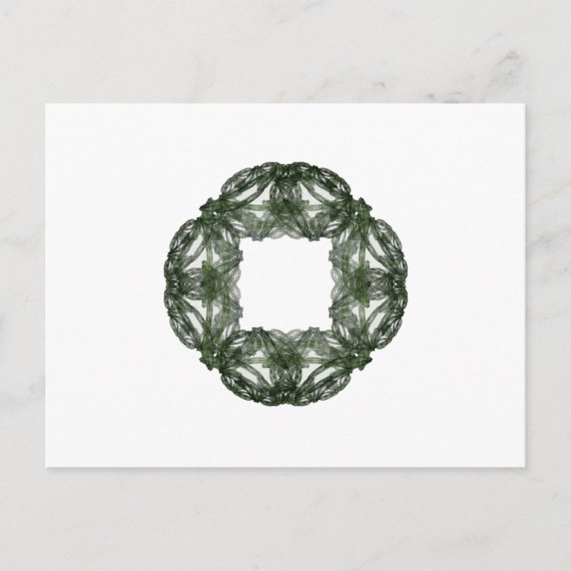 Cartão Postal De Festividades Fractal Art Christmas Wreath (Frente)