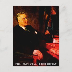 Cartão Postal De Festividades Franklin D. Roosevelt, presidente de guerra americ
