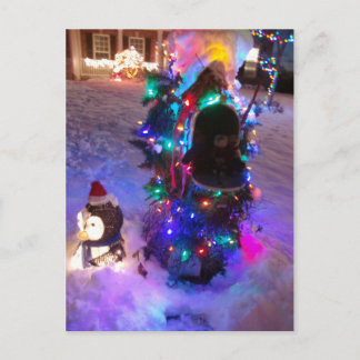 Cartão Postal De Festividades Franscious e caixa postal do tempo do Natal de