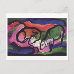 Cartão Postal De Festividades Franz Marc - Ovelha 1912 Canvas Ewe Ram Wool Pásco