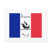 French Flag  Joyeux Noel French Christmas Postcard