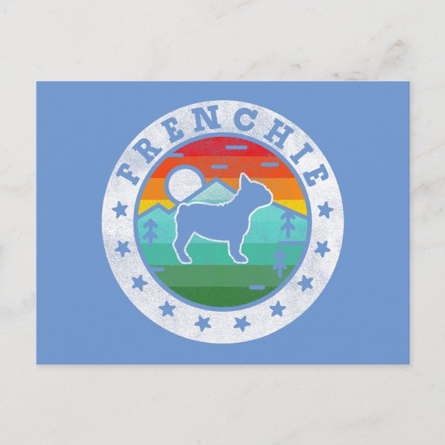 Cartão Postal De Festividades Frenchie Bulldog Dog Mãe Pai (Frente)