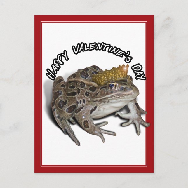 Cartão Postal De Festividades Frog Prince For Valentine's Day (Frente)