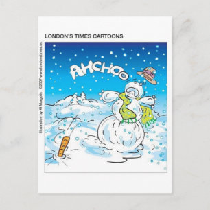 Cartão Postal De Festividades Frosty Combate a Gripe Presentes e Camisetas Diver