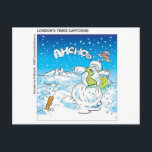 Cartão Postal De Festividades Frosty Fights The Flu Funny Christmas Gifts & Tees<br><div class="desc">You are viewing a Rick London cartoon gifts, tees, or collectibles titled "Frosty Fights The Flu". We are honored you visited us. Here you will find award-winning cartoons by the team of Londons Times Cartoons, ranked #1 offbeat cartoon on Google since 2005 We offer the funniest highest quality tees, mugs,...</div>