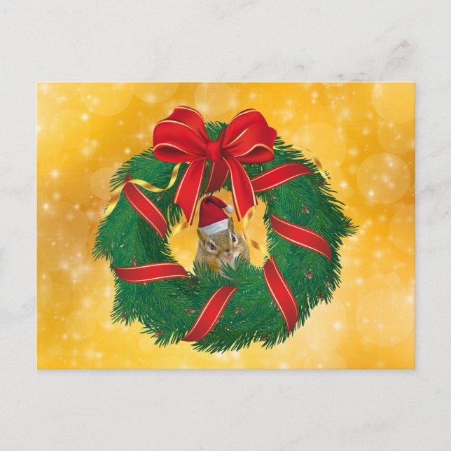 Cartão Postal De Festividades Frota de Natal de Chips Bonitos (Frente)