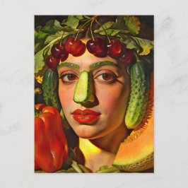 Cartão Postal De Festividades Fruits of Expression – A Surreal Portrait