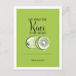 Cartão Postal De Festividades Fruta Engraçada Pun Kiwi Para Cartão-Postal De Nam