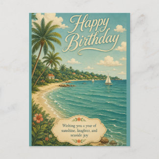 Cartão Postal De Festividades Fuga de Aniversário Sunshine à Beira-Mar