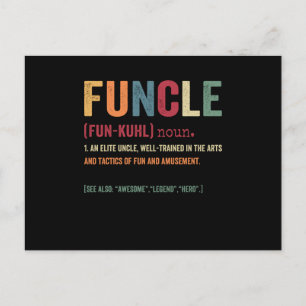 Cartão Postal De Festividades Funcle Funny Uncle Definition, Awesome Legend Hero