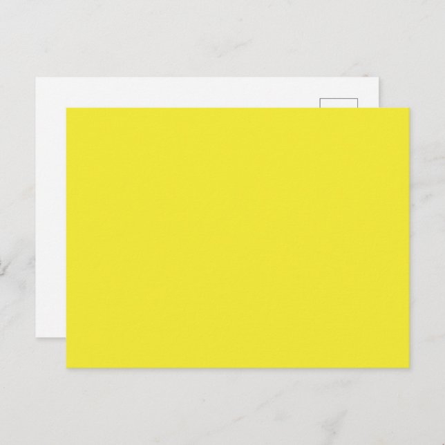 Cartão Postal De Festividades Fundo Amarelo Sólido Vibrante (Frente/Verso)