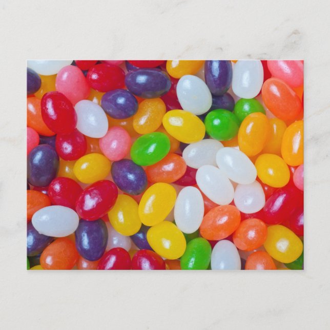 Cartão Postal De Festividades Fundo de Jellybeans - Feijões-Geleia-Páscoa (Frente)