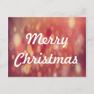 Cartão Postal De Festividades fundo vermelho natal feliz