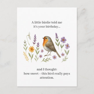 Cartão Postal De Festividades Funny Birdie Birthday Quote | Sarcastic Gossip 