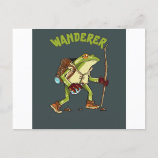 Cartão Postal De Festividades Funny Frog Wanderer Wild Animal Lover Gift