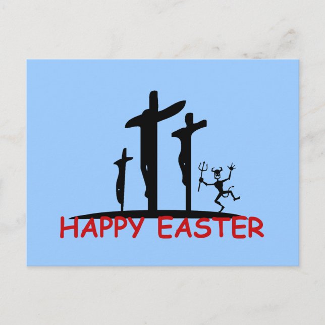 Cartão Postal De Festividades Funny offensive Satan (Frente)