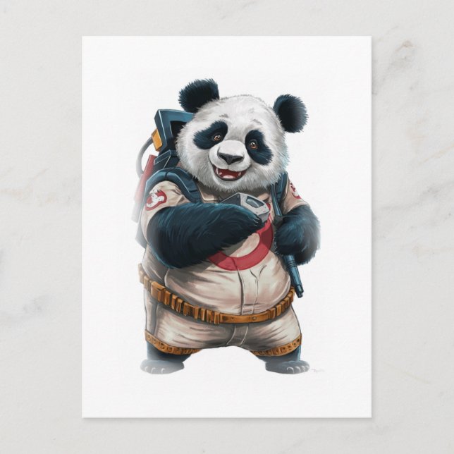 Cartão Postal De Festividades Funny Panda Movie Character on a White (Frente)