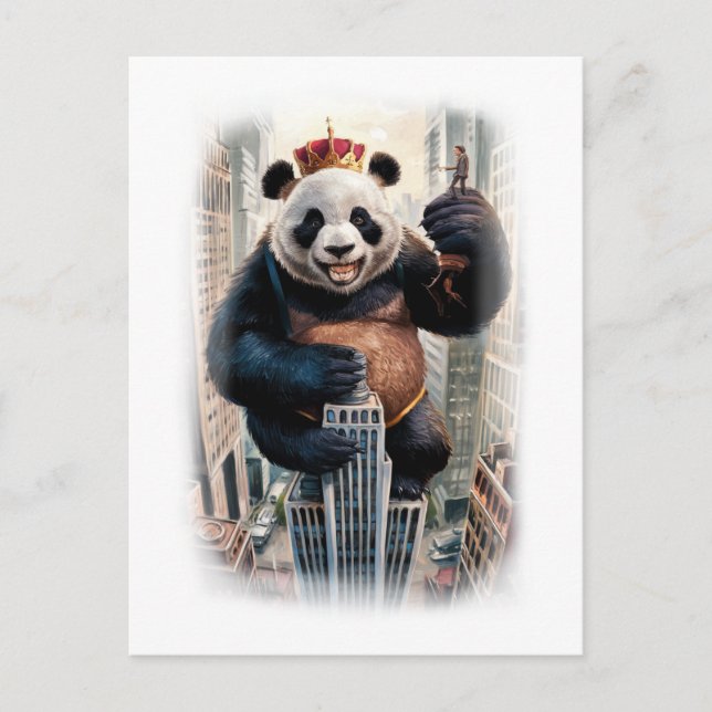 Cartão Postal De Festividades Funny Parody Panda Movie Character on a White (Frente)