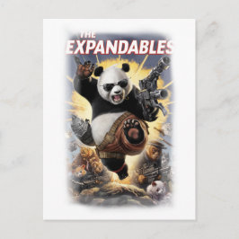 Cartão Postal De Festividades Funny Parody Panda Movie Poster on a White