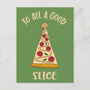 Cartão Postal De Festividades Funny Pizza Lover's Christmas Tree