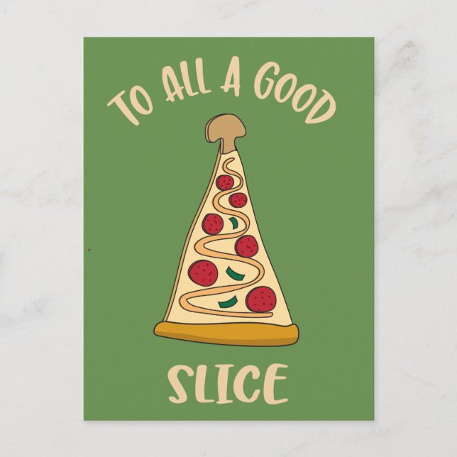 Cartão Postal De Festividades Funny Pizza Lover's Christmas Tree (Frente)