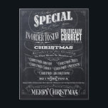 Cartão Postal De Festividades Funny Politically Correct Chalk Christmas Card - I<br><div class="desc">You know this is what you want to say when you get the non-committal, bland 'Happy Holiday' greeting. Well here is your chance to make a statement. BTW - This card says 'I' in the copy - there is another version of this card in our store that says 'We'. So...</div>
