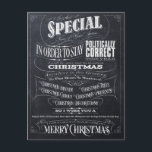 Cartão Postal De Festividades Funny Politically Correct Chalk Christmas Card - I<br><div class="desc">You know this is what you want to say when you get the non-committal, bland 'Happy Holiday' greeting. Well here is your chance to make a statement. BTW - This card says 'I' in the copy - there is another version of this card in our store that says 'We'. So...</div>
