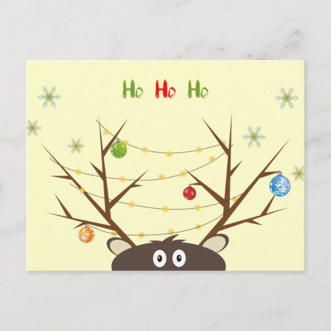 Cartão Postal De Festividades Funny Reindeer (Frente)