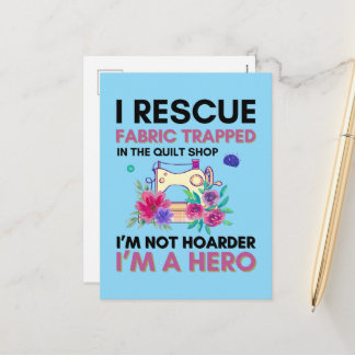 Cartão Postal De Festividades Funny Sewing Quote Vintage Floral Sewing Machine