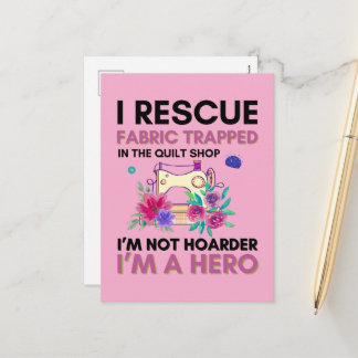 Cartão Postal De Festividades Funny Sewing Quote Vintage Floral Sewing Machine