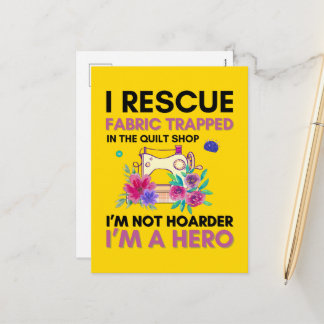 Cartão Postal De Festividades Funny Sewing Quote Vintage Floral Sewing Machine